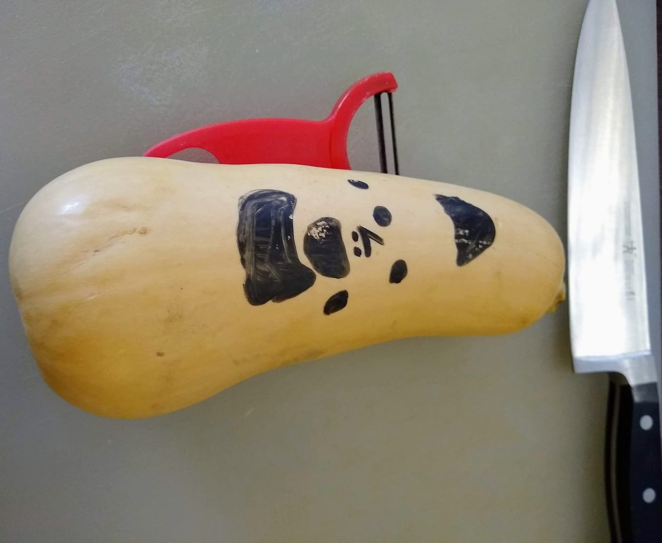 Squash on a cutting board