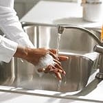 Chef washing their hands before cooking