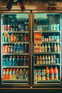fridge full of sugary drinks