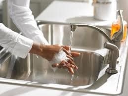 Chef washing their hands before cooking